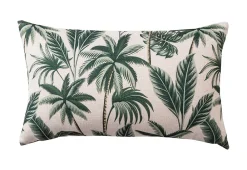 Deko & Co Coussin imprimé palmier vert et blanc L.50 x l.30 x ep.3 cm Deco&Co* Coussin