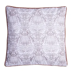 Discount Deko & Co COUSSIN IMPRIME COTON SLUB FOND BLANC GARANCE 50X50