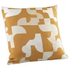 Linder Coussin jacquard géométrique texturé rétro (45x45 cm - Jaune moutarde)* Coussin Pour Canapé