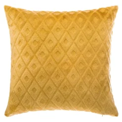 Atmosphera Créateur D'Intérieur Coussin losanges - flanelle - jaune ocre - 40x40 cm - Atmosphera* Coussin