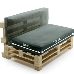 Outlet Bananair Coussin Palette Déhoussable Imperméable 120 x 60 cm Gris foncé