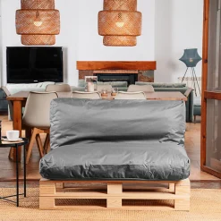 Outlet Bananair Coussin Palette Déhoussable Imperméable 120 x 60 cm Gris foncé