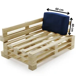 Bananair Coussin Palette Déhoussable Imperméable Angle 60 x 40 cm Bleu* Coussin Palette