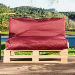 Sale Bananair Coussin Palette Déhoussable Imperméable 120 x 60 cm Rouge