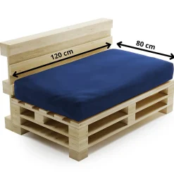 Hot Bananair Coussin Palette Déhoussable Imperméable Assise 120 x 80 cm Bleu