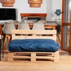 Hot Bananair Coussin Palette Déhoussable Imperméable Assise 120 x 80 cm Bleu