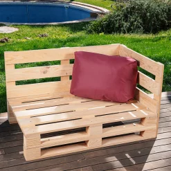 Bananair Coussin Palette Déhoussable Imperméable Angle 60 x 40 cm Rouge* Coussin Palette