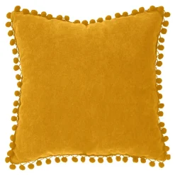 Atmosphera Créateur D'Intérieur Coussin pompons - jaune ocre - 40x40 cm - Atmosphera* Coussin