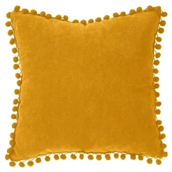 Atmosphera Créateur D'Intérieur Coussin pompons - jaune ocre - 40x40 cm - Atmosphera* Coussin