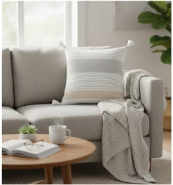 Eden Coussin Pompons dehoussable 60 x 60 cm Iliades* Coussin Pour Canapé