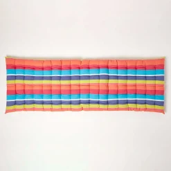 Hot Homescapes Coussin pour banc de jardin 3 places, rayures multicolores -