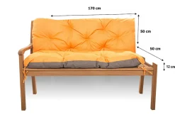 Setgarden Coussin pour banc de jardin 170x50x50cm coussin de banc de jardin 3 places Orange coussin de balançoire coussin de banc extérieur* Coussin Pour Banc