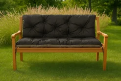 Best Setgarden Coussin pour banc de jardin 150x60x50cm coussin de banc de jardin Noir coussin de balançoire coussin de banc extérieur