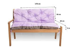 Setgarden Coussin pour banc de jardin 170x60x50cm coussin de banc de jardin 3 places Violet coussin de balançoire coussin de banc extérieur* Coussin Pour Banc