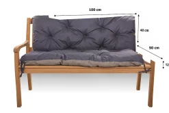 Best Setgarden Coussin pour banc de jardin 100x50x40cm, coussin de banc de jardin Bleu, coussin de balançoire extérieur, coussin de jardin