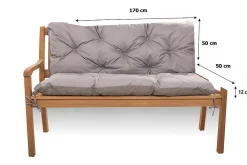 Setgarden Coussin pour banc de jardin 170x50x50cm coussin de banc de jardin 3 places Gris coussin de balançoire coussin de banc extérieur* Coussin Pour Banc