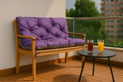 Setgarden Coussin pour banc de jardin 150x60x50cm coussin de banc de jardin Violet coussin de balançoire coussin de banc extérieur