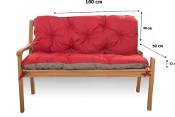 Clearance Setgarden Coussin pour banc de jardin 160x50x40cm coussin de banc de jardin Rouge coussin de balançoire coussin de banc extérieur