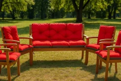 Clearance Setgarden Coussin pour banc de jardin 160x50x40cm coussin de banc de jardin Rouge coussin de balançoire coussin de banc extérieur