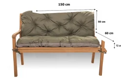 Clearance Setgarden Coussin pour banc de jardin 150x60x50cm coussin de banc de jardin Vert coussin de balançoire coussin de banc extérieur