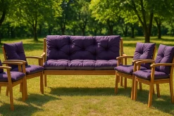 Clearance Setgarden Coussin pour banc de jardin 150x50x50cm coussin de banc de jardin Violet coussin de balançoire coussin de banc extérieur