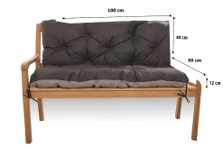 Setgarden Coussin pour banc de jardin 100x50x40cm, coussin de banc de jardin Noir, coussin de balançoire extérieur, coussin de jardin* Coussin Pour Banc