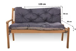 Setgarden Coussin pour banc de jardin 120x50x50cm, coussin de banc de jardin Bleu coussin de banc extérieur, coussin de balançoire