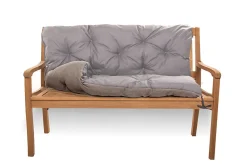 Outlet Setgarden Coussin pour banc de jardin 140x60x50cm coussin de banc de jardin Gris coussin de balançoire coussin de banc extérieur