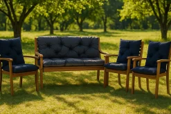 Best Setgarden Coussin pour banc de jardin 120x60x60cm, coussin de banc de jardin Bleu coussin de balançoire coussin de banc extérieur