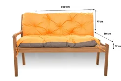 Setgarden Coussin pour banc de jardin 100x50x40cm, coussin de banc de jardin Orange, coussin de balançoire extérieur, coussin de jardin* Coussin Pour Banc