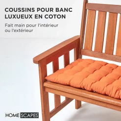 Sale Homescapes Coussin pour banc de jardin 3 places, terracotta -