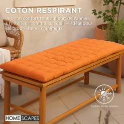 Sale Homescapes Coussin pour banc de jardin 3 places, terracotta -