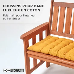 Hot Homescapes Coussin pour banc de jardin 2 places, jaune moutarde -
