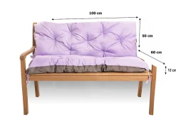 Setgarden Coussin pour banc de jardin 100x60x50cm, coussin de banc de jardin Violet, coussin de balançoire extérieur, coussin de jardin* Coussin Pour Banc