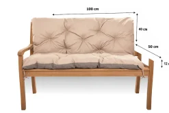 Setgarden Coussin pour banc de jardin 100x50x40cm, coussin de banc de jardin Beige, coussin de balançoire extérieur, coussin de jardin* Coussin Pour Banc