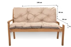 Setgarden Coussin pour banc de jardin 140x50x50cm coussin de banc de jardin Beige coussin de balançoire coussin de banc extérieur* Coussin Pour Banc