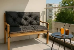 Best Setgarden Coussin pour banc de jardin 100x60x50cm, coussin de banc de jardin Noir, coussin de balançoire extérieur, coussin de jardin