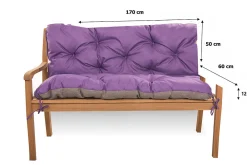 Online Setgarden Coussin pour banc de jardin 170x60x50cm coussin de banc de jardin 3 places Violet coussin de balançoire coussin de banc extérieur