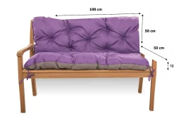 Setgarden Coussin pour banc de jardin 100x50x50cm, coussin de banc de jardin Violet, coussin de balançoire extérieur, coussin de jardin* Coussin Pour Banc