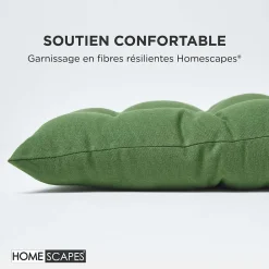 Homescapes Coussin pour banc de jardin 2 places, vert foncé -* Coussin Pour Banc