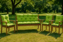 Setgarden Coussin pour banc de jardin 170x60x50cm coussin de banc de jardin 3 places Citron coussin de balançoire coussin de banc extérieur