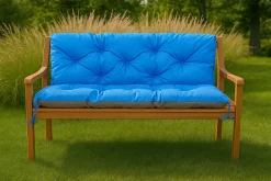 Setgarden Coussin pour banc de jardin 160x50x50cm coussin de banc de jardin 3 places Bleu coussin de balançoire coussin de banc extérieur
