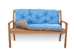 Setgarden Coussin pour banc de jardin 160x50x50cm coussin de banc de jardin 3 places Bleu coussin de balançoire coussin de banc extérieur