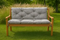 Setgarden Coussin pour banc de jardin 150x50x40cm coussin de banc de jardin Gris coussin de balançoire coussin de banc extérieur