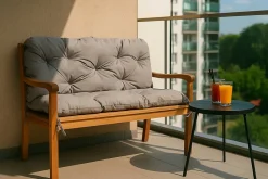 Setgarden Coussin pour banc de jardin 150x50x40cm coussin de banc de jardin Gris coussin de balançoire coussin de banc extérieur