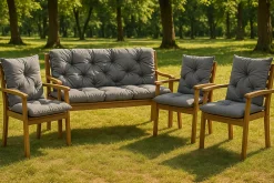 Setgarden Coussin pour banc de jardin 150x50x40cm coussin de banc de jardin Gris coussin de balançoire coussin de banc extérieur