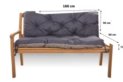 Online Setgarden Coussin pour banc de jardin 160x50x50cm coussin de banc de jardin 3 places Bleu coussin de balançoire coussin de banc extérieur