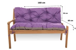 Clearance Setgarden Coussin pour banc de jardin 160x60x50cm coussin de banc de jardin 3 places Violet coussin de balançoire coussin de banc extérieur