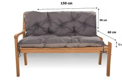 Setgarden Coussin pour banc de jardin 150x60x50cm coussin de banc de jardin Anthracite coussin de balançoire coussin de banc extérieur