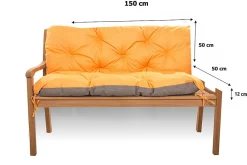 Setgarden Coussin pour banc de jardin 150x50x50cm coussin de banc de jardin Orange coussin de balançoire coussin de banc extérieur* Coussin Pour Banc|Coussin